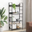 bogreol med 4 hylder 60x27,6x124,5 cm konstrueret træ sort
