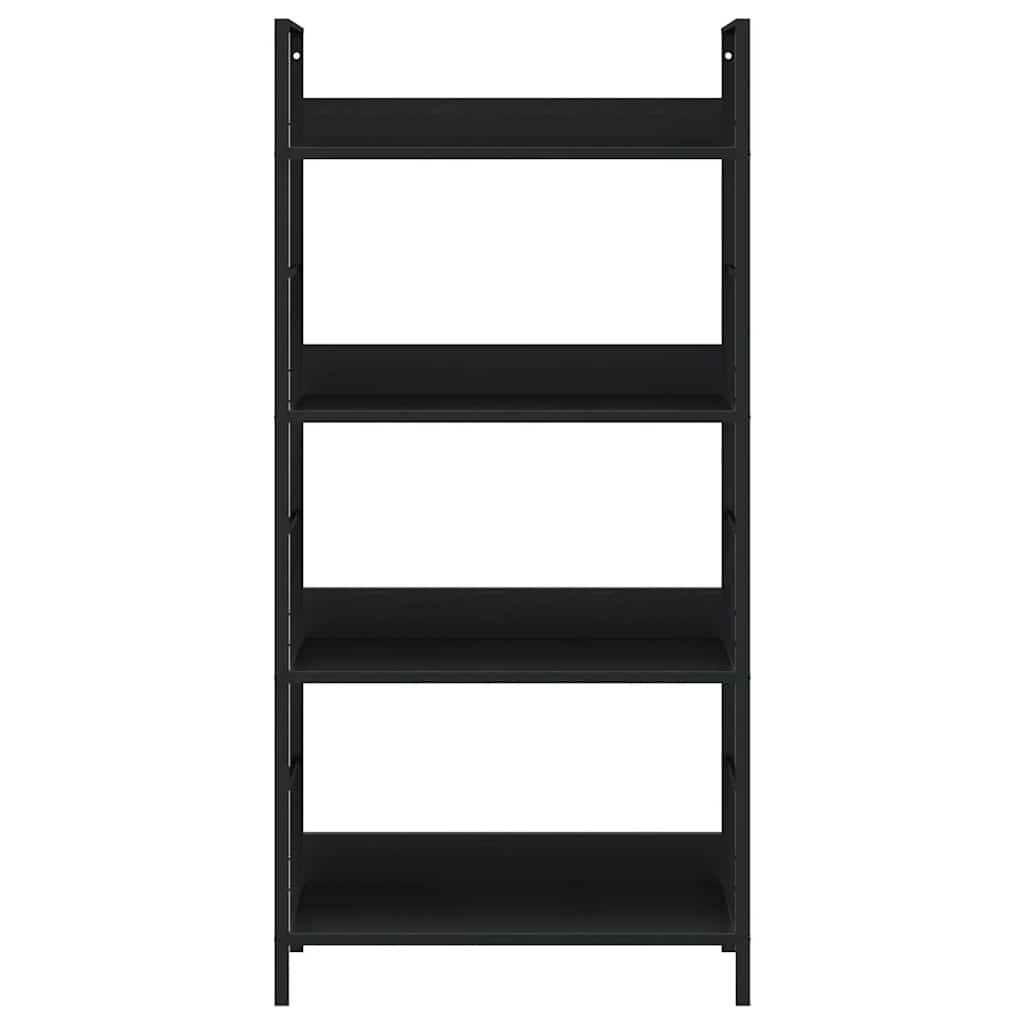 bogreol med 4 hylder 60x27,6x124,5 cm konstrueret træ sort