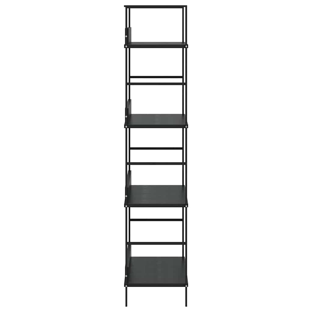 bogreol med 4 hylder 60x27,6x124,5 cm konstrueret træ sort
