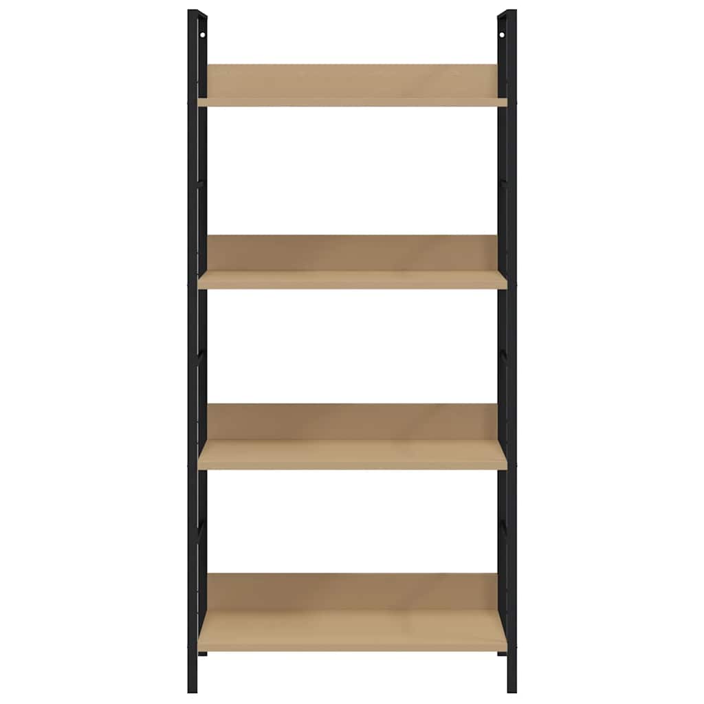 bogreol 60x27,6x124,5 cm 4 hylder konstrueret træ egetræsfarve