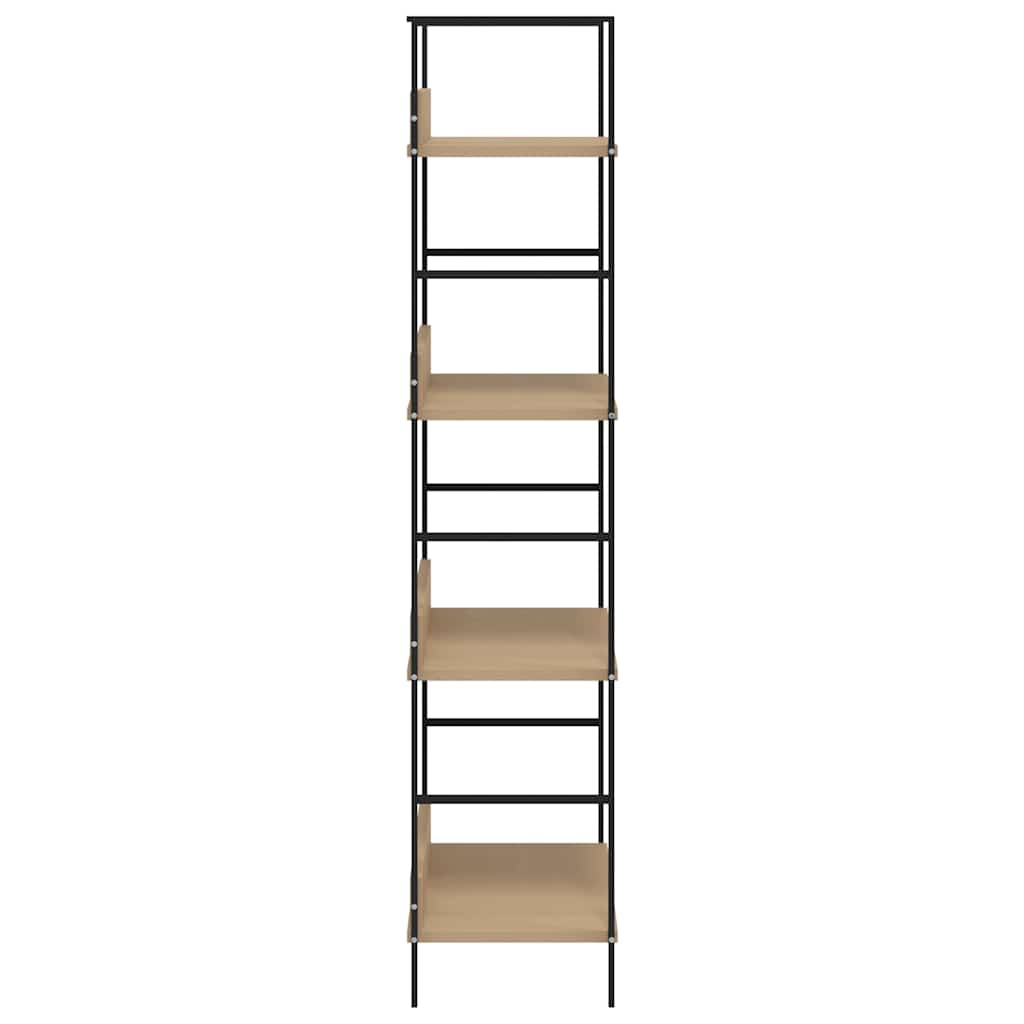 bogreol 60x27,6x124,5 cm 4 hylder konstrueret træ egetræsfarve