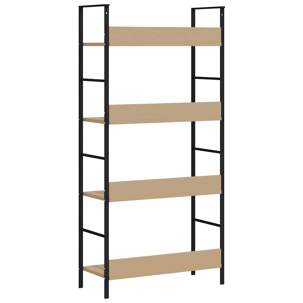bogreol 60x27,6x124,5 cm 4 hylder konstrueret træ egetræsfarve