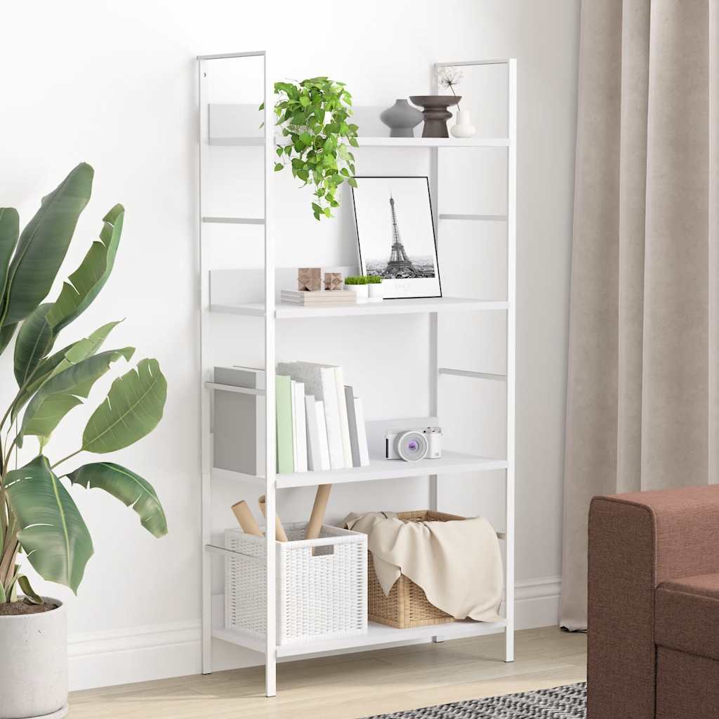 bogreol med 3 hylder 60x27,6x124,5 cm konstrueret træ hvid