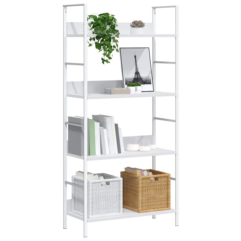 bogreol med 3 hylder 60x27,6x124,5 cm konstrueret træ hvid
