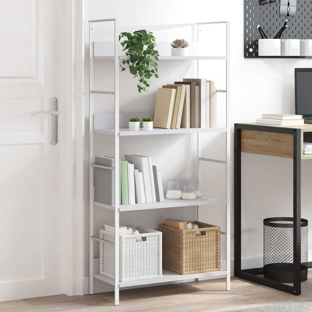 bogreol med 3 hylder 60x27,6x124,5 cm konstrueret træ hvid