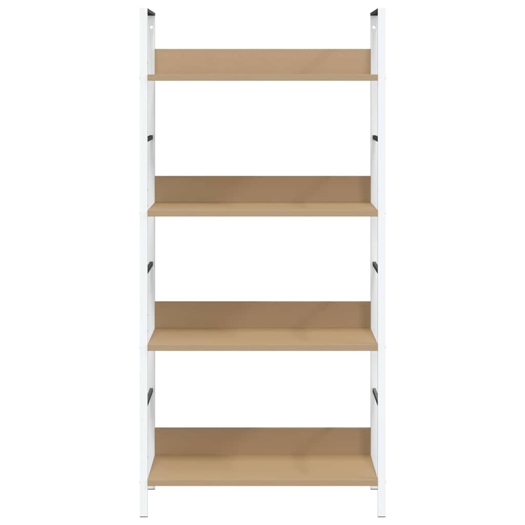 bogreol 60x27,6x124,5 cm 4 hylder konstrueret træ egetræsfarve