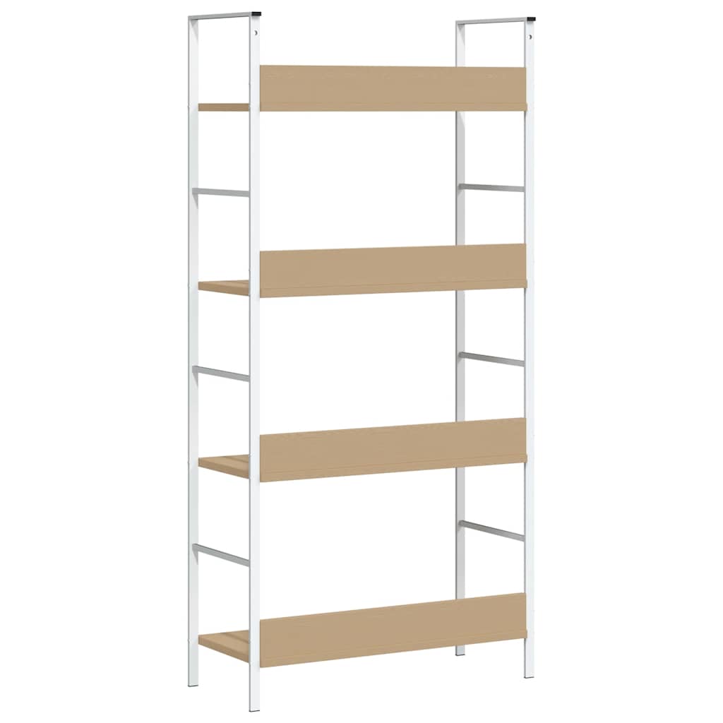 bogreol 60x27,6x124,5 cm 4 hylder konstrueret træ egetræsfarve