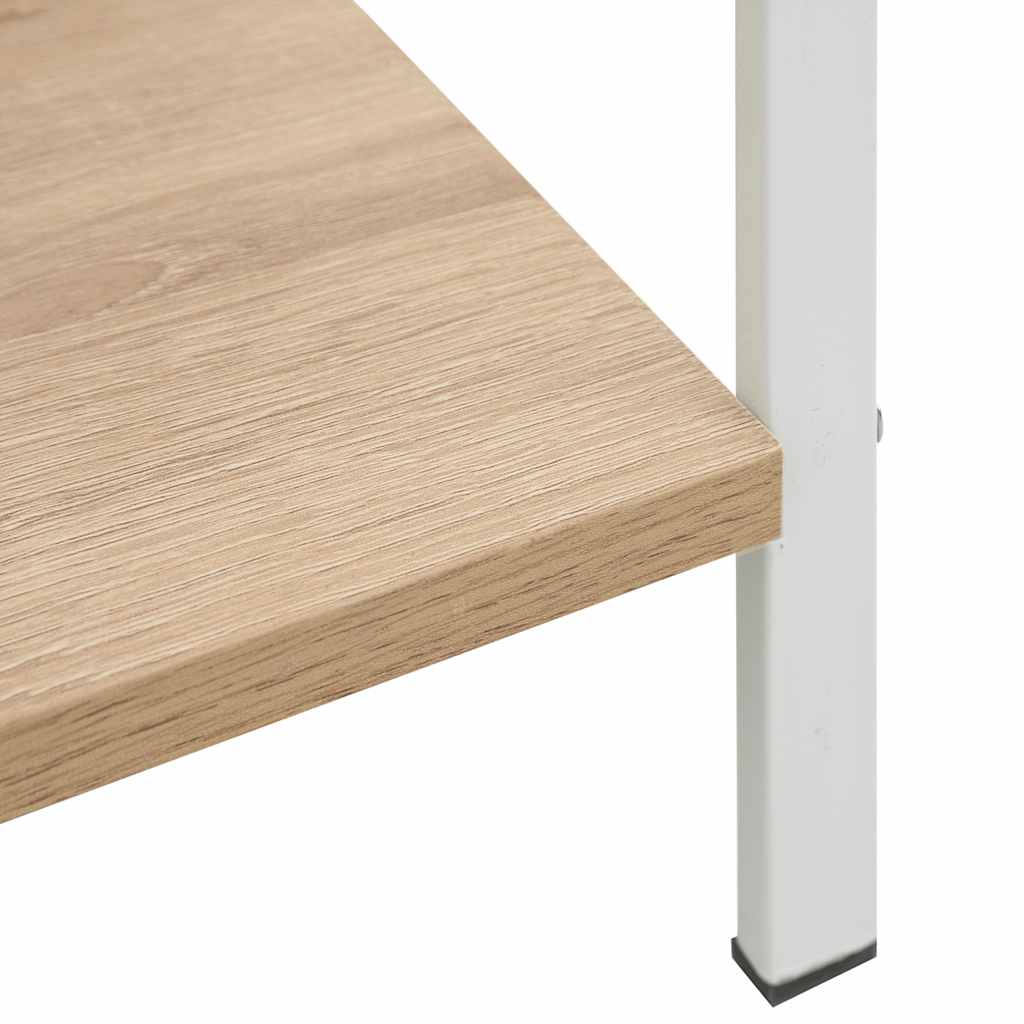 bogreol 60x27,6x124,5 cm 4 hylder konstrueret træ egetræsfarve