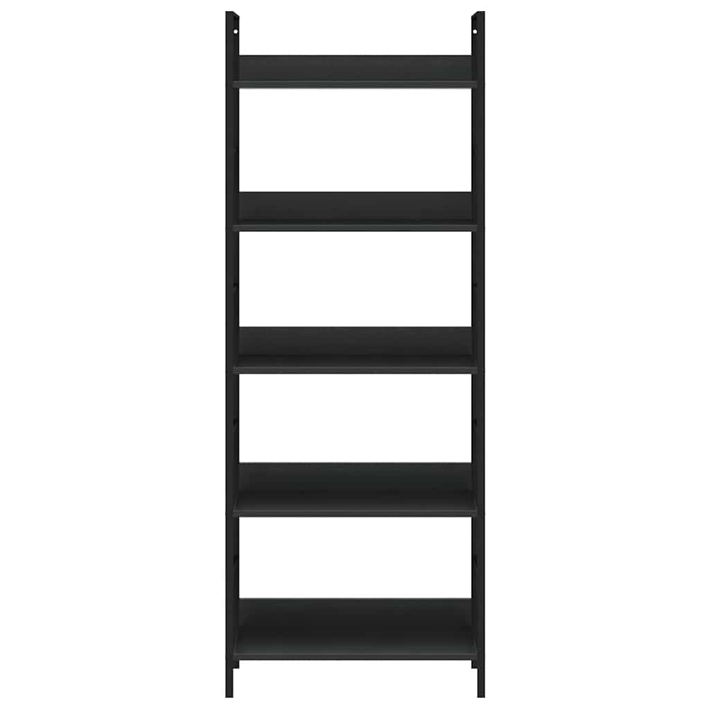 bogreol med 5 hylder 60x27,6x158,5 cm konstrueret træ sort