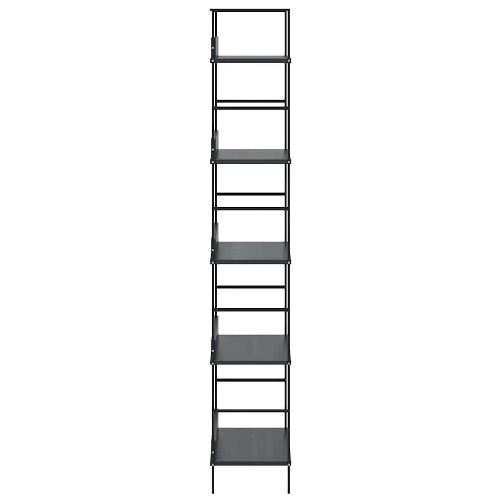 bogreol med 5 hylder 60x27,6x158,5 cm konstrueret træ sort