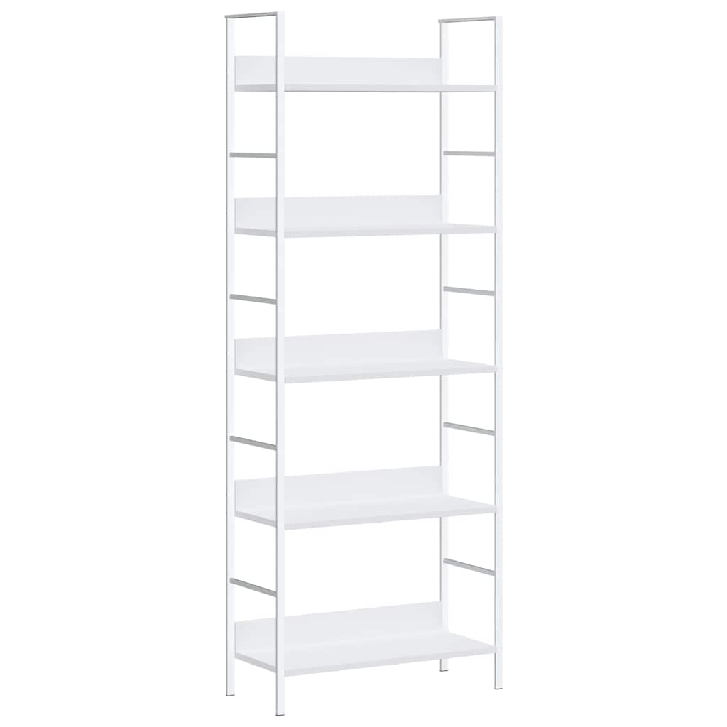 bogreol med 5 hylder 60x27,6x158,5 cm konstrueret træ hvid