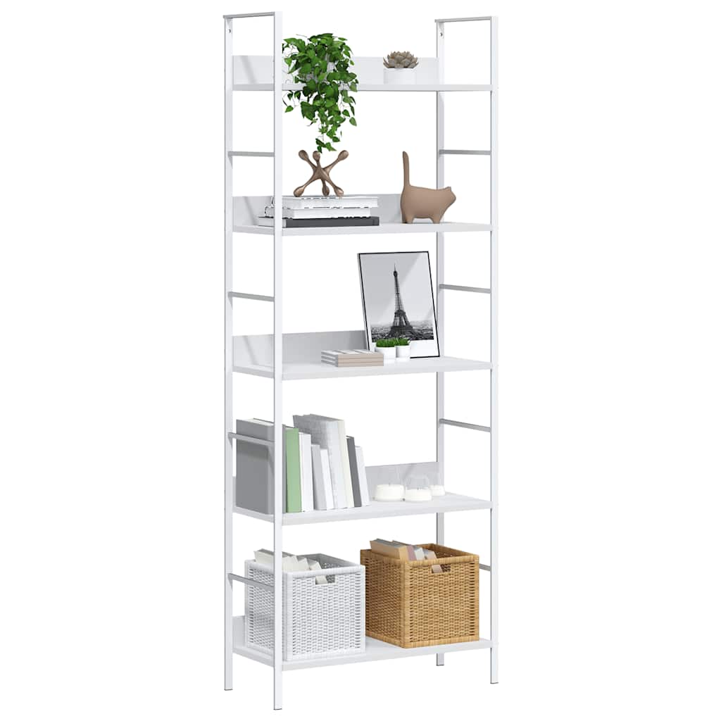 bogreol med 5 hylder 60x27,6x158,5 cm konstrueret træ hvid