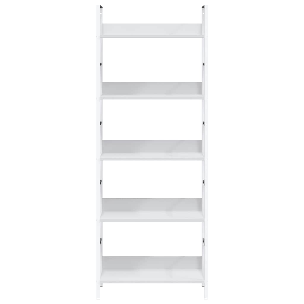 bogreol med 5 hylder 60x27,6x158,5 cm konstrueret træ hvid