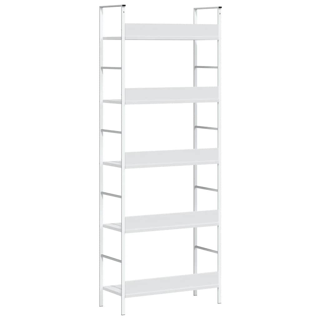 bogreol med 5 hylder 60x27,6x158,5 cm konstrueret træ hvid