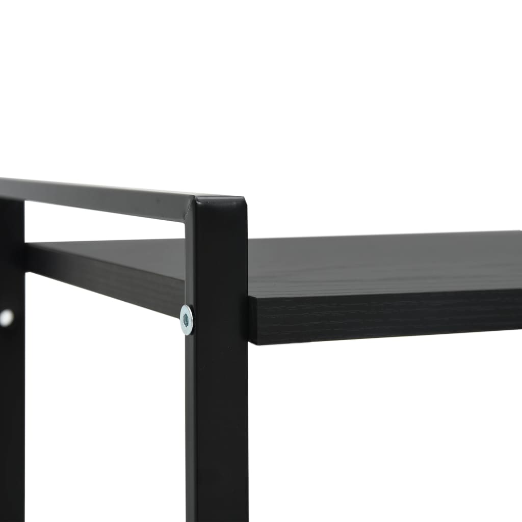 bogreol med 2 hylder 52x28x59 cm konstrueret træ sort
