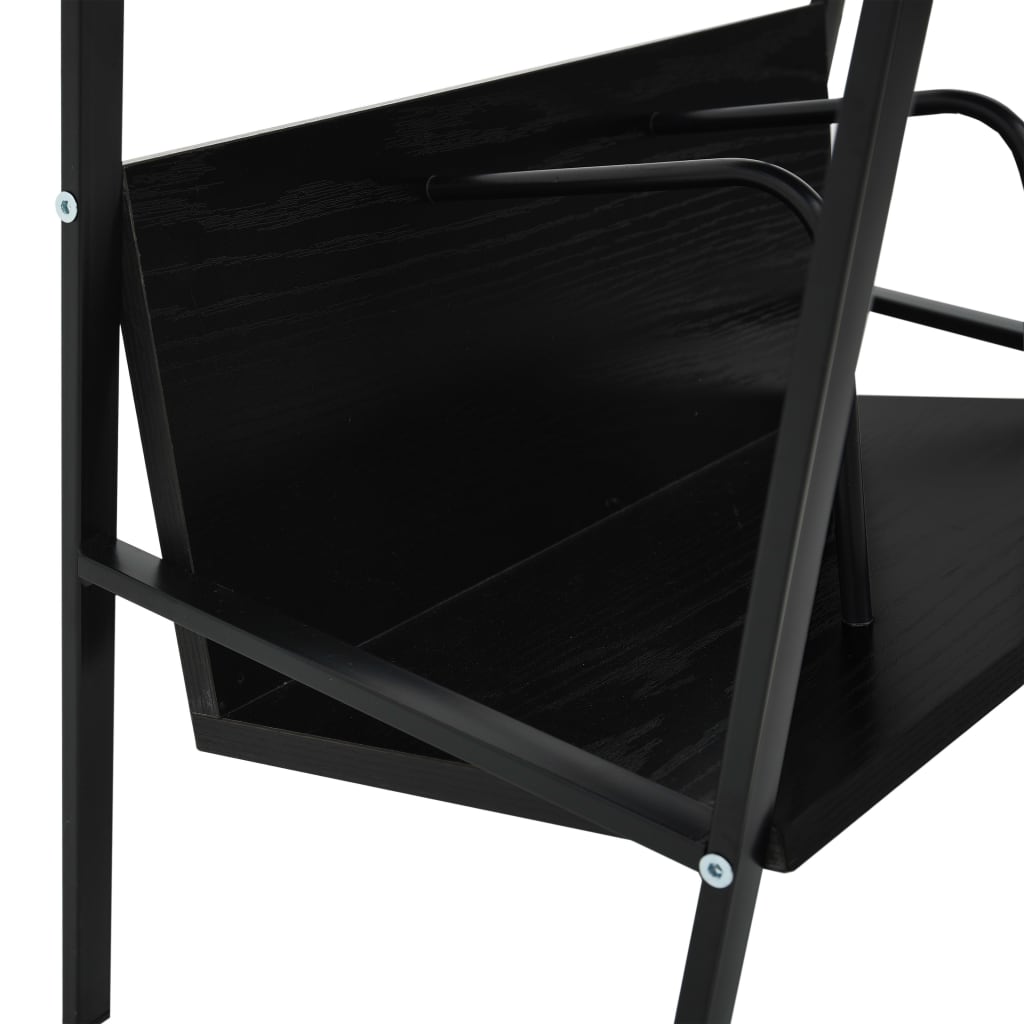 bogreol med 2 hylder 52x28x59 cm konstrueret træ sort