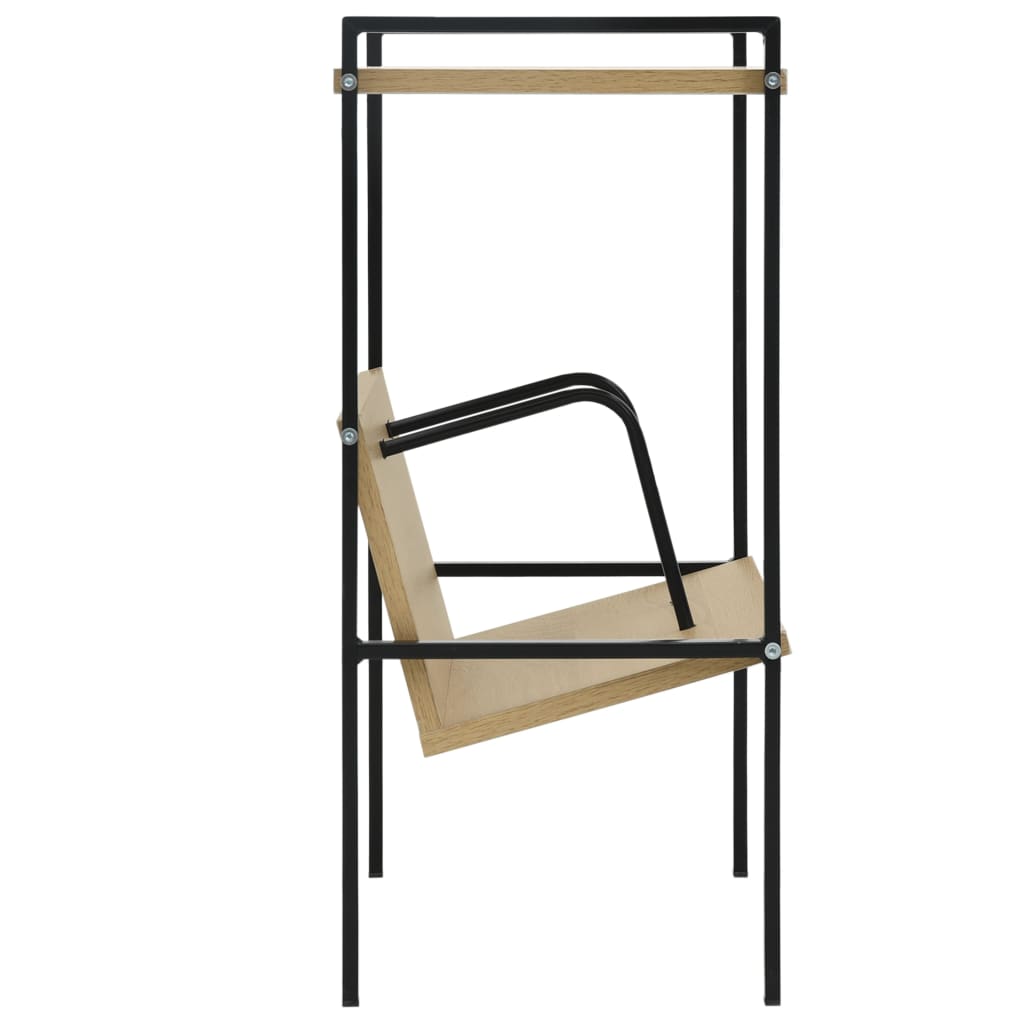 bogreol med 2 hylder 52x28x59 cm konstrueret træ sort og egetræ