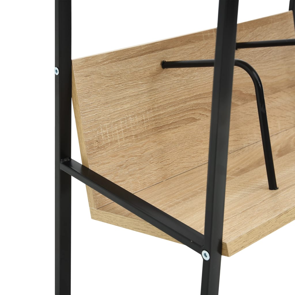 bogreol med 2 hylder 52x28x59 cm konstrueret træ sort og egetræ