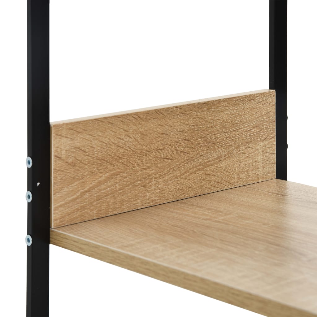 bogreol 33,5x39,6x79,7 cm konstrueret træ sort og egetræsfarve