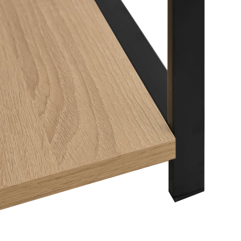 bogreol 33,5x39,6x79,7 cm konstrueret træ sort og egetræsfarve