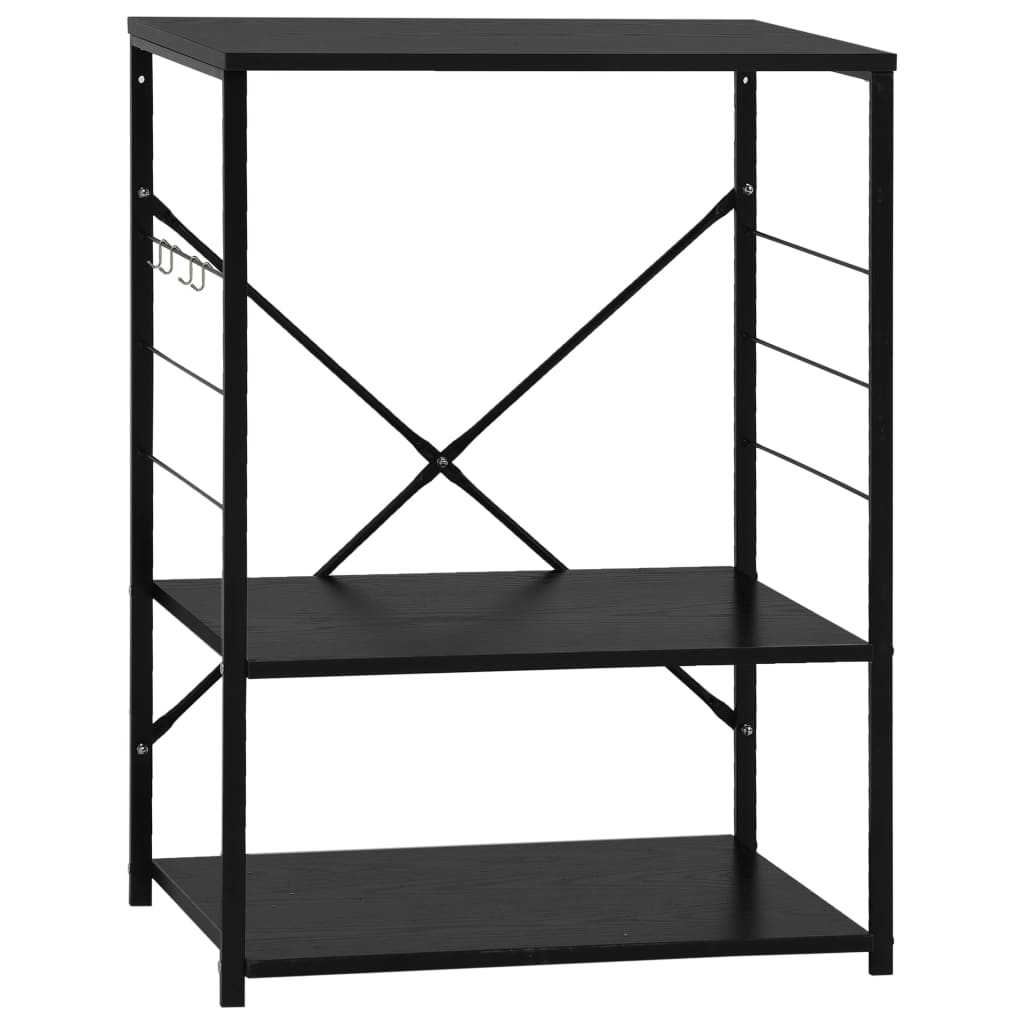 skab til mikrobølgeovn 60x39,6x79,5 cm konstrueret træ sort