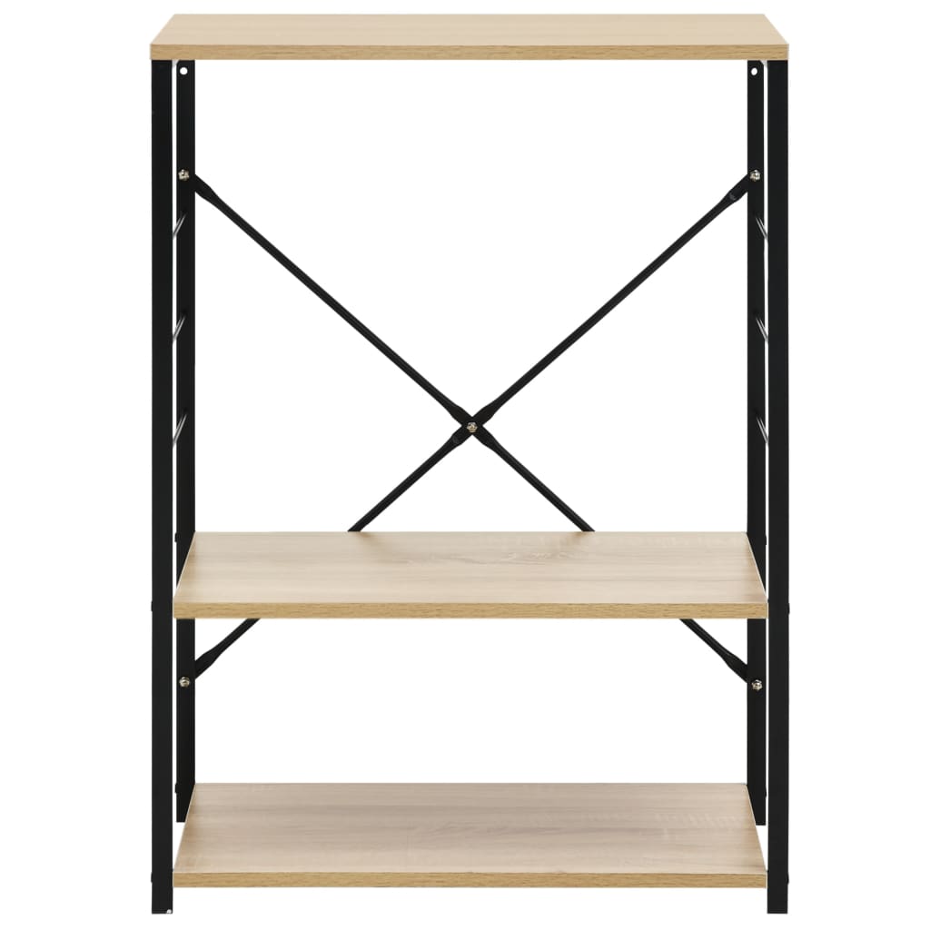 køkkenreol til mikroovn 60x39,6x79,5 cm konstrueret træ sort/eg