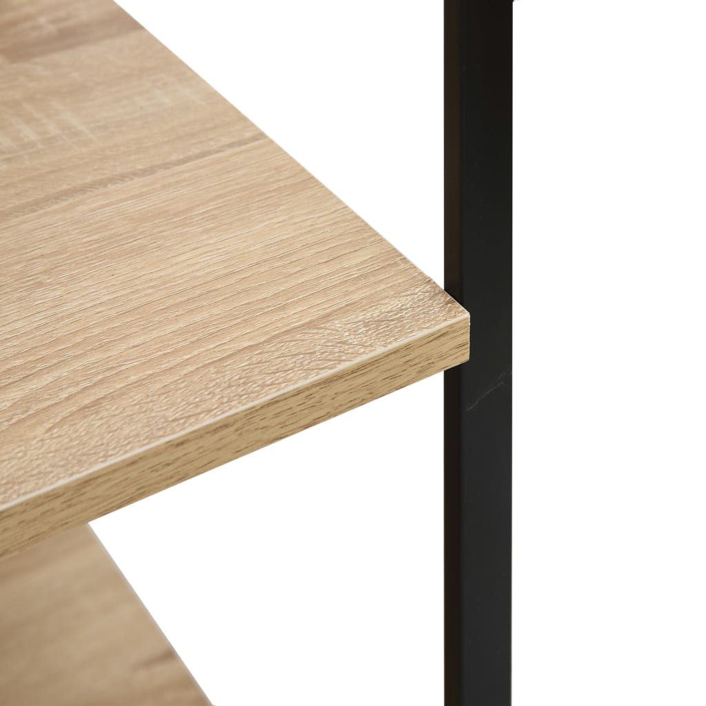 køkkenreol til mikroovn 60x39,6x79,5 cm konstrueret træ sort/eg