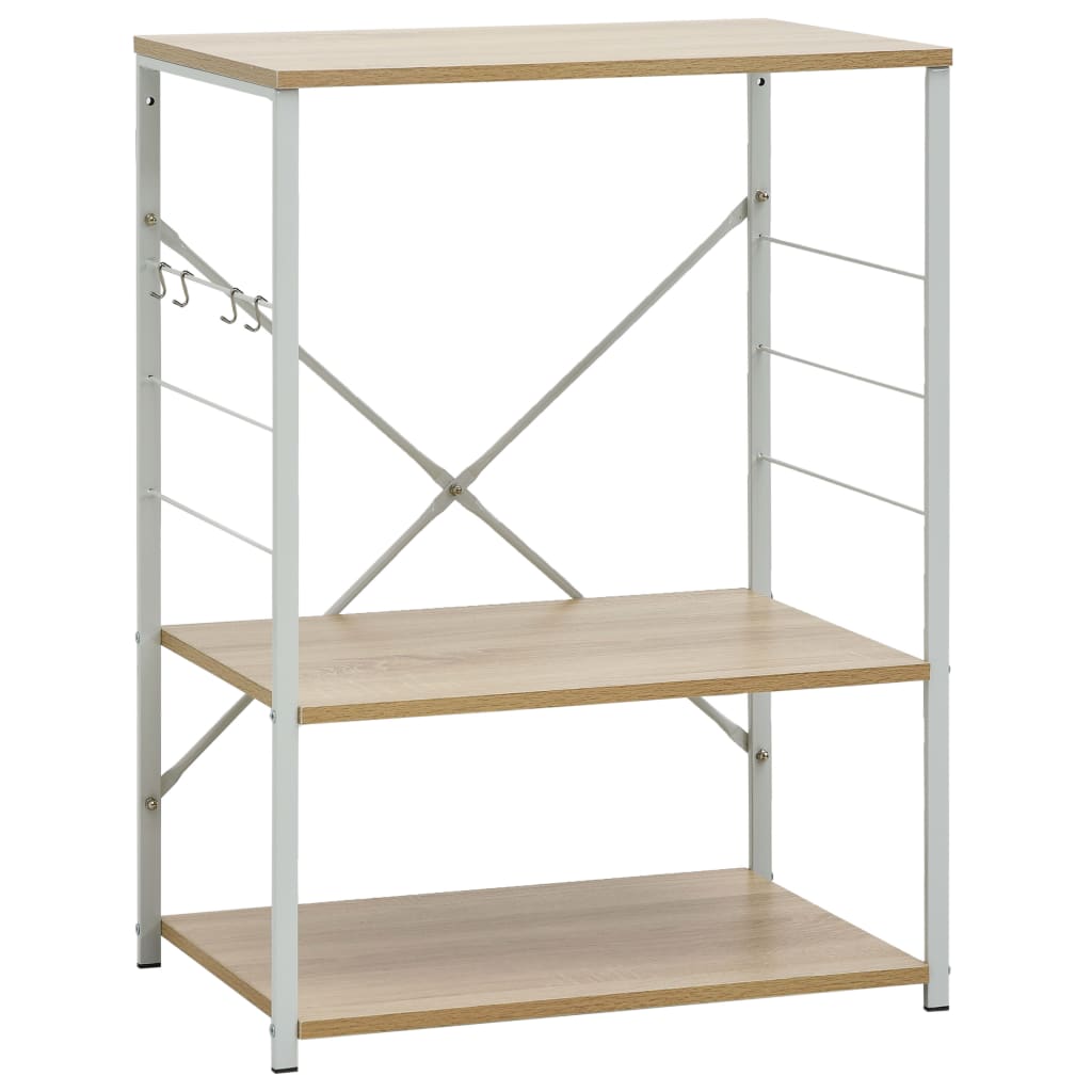 skab til mikrobølgeovn 60x39,6x79,5 cm konstrueret træ hvid/eg