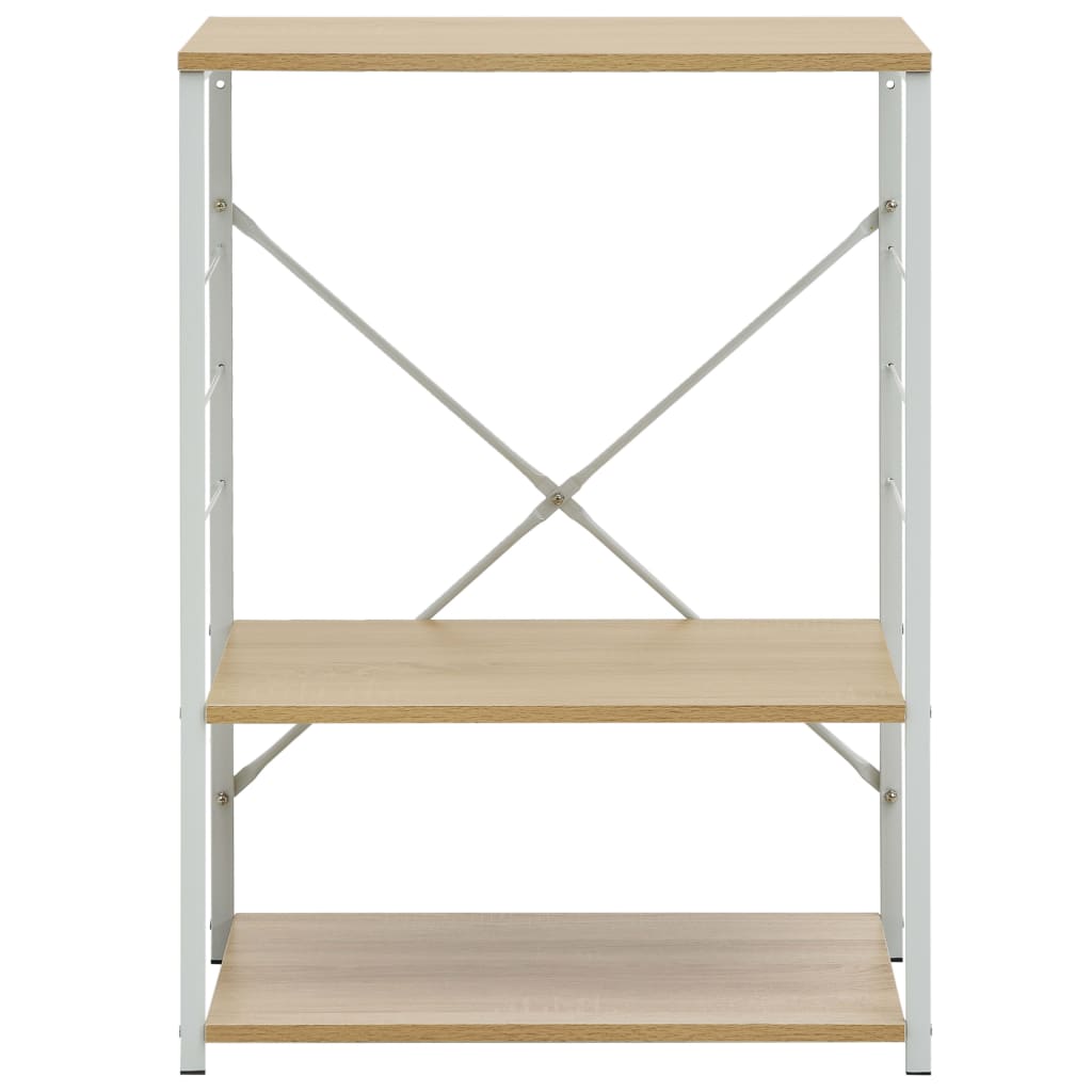 skab til mikrobølgeovn 60x39,6x79,5 cm konstrueret træ hvid/eg