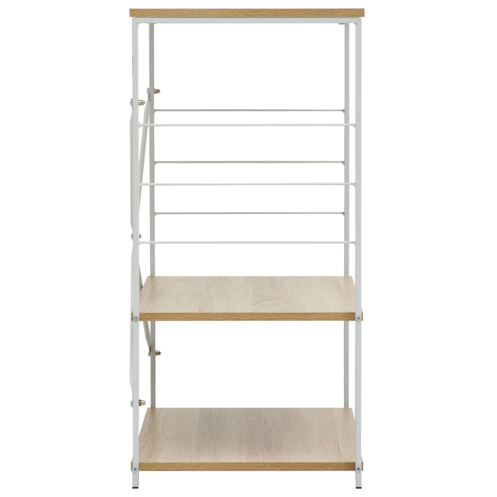 skab til mikrobølgeovn 60x39,6x79,5 cm konstrueret træ hvid/eg