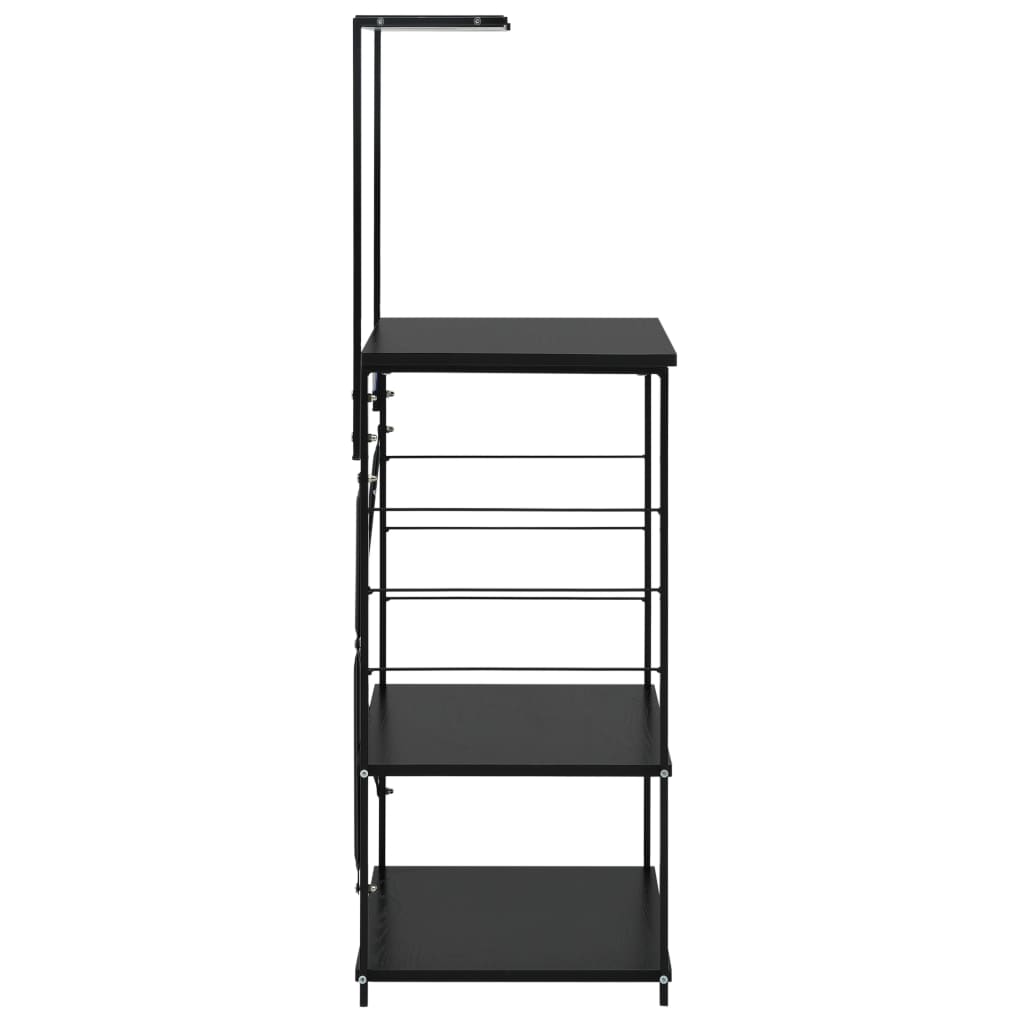 køkkenreol til mikroovn 60x39,6x123 cm konstrueret træ sort