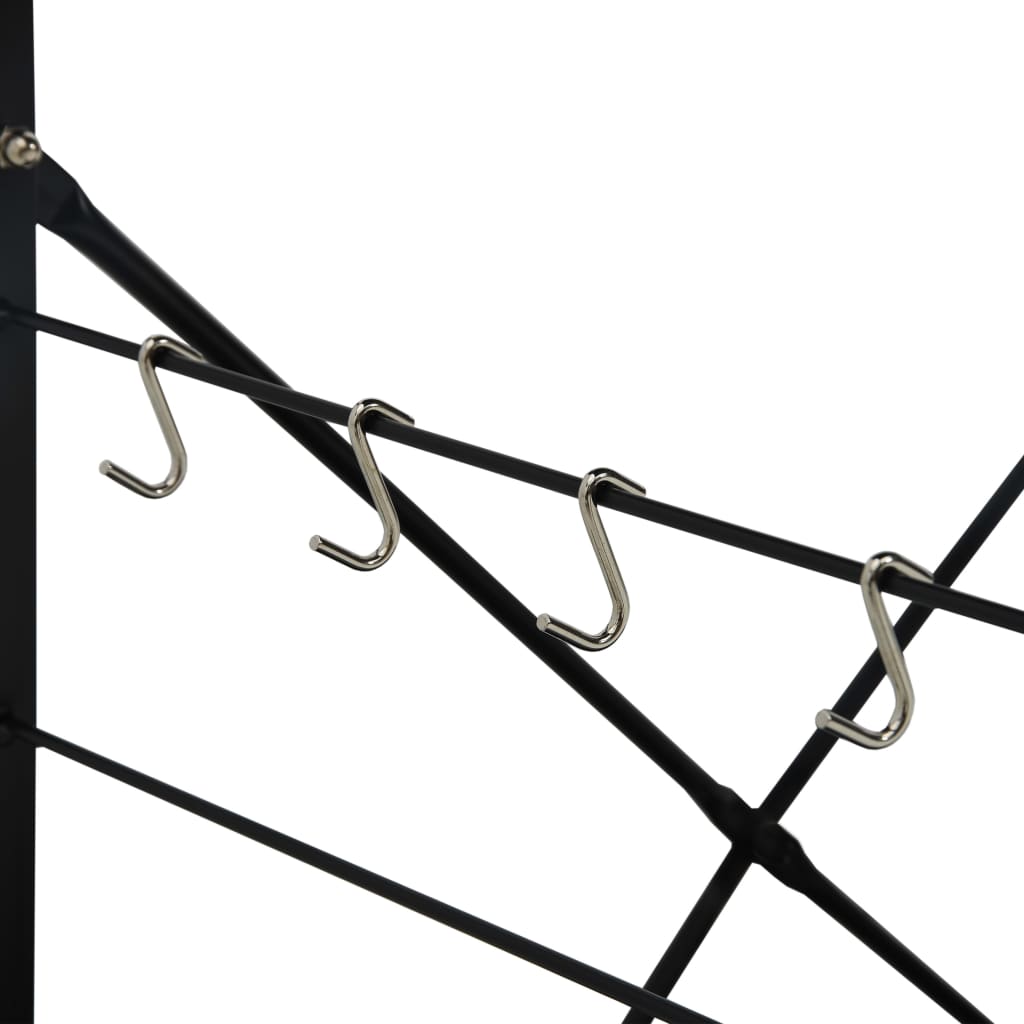 køkkenreol til mikroovn 60x39,6x123 cm konstrueret træ sort