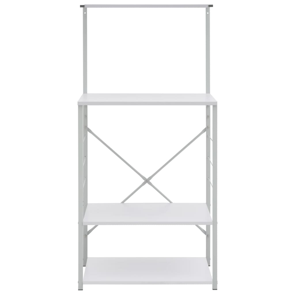 køkkenreol til mikroovn 60x39,6x123 cm konstrueret træ hvid