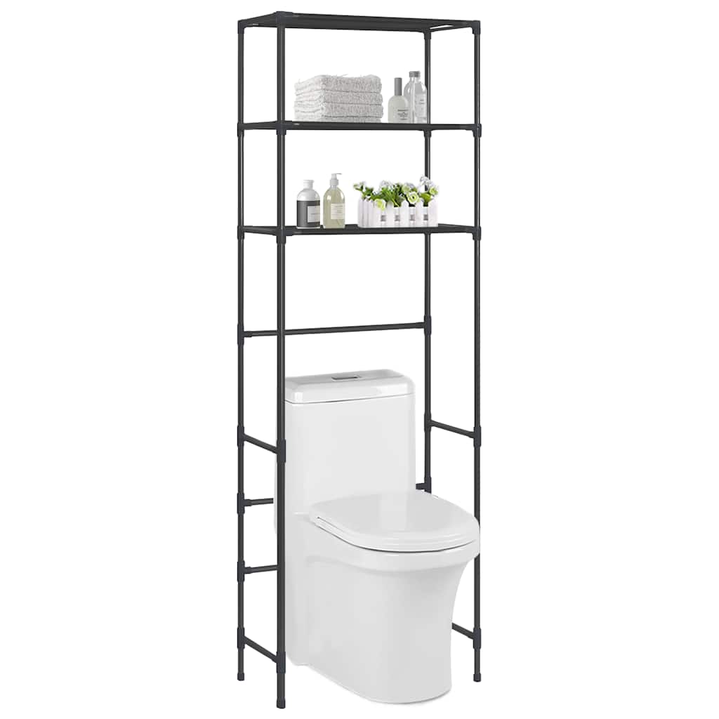 opbevaringsstativ med 3 hylder 53x28x169 cm sort