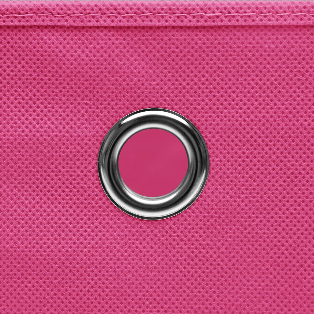 opbevaringskasser 4 stk. 32x32x32 stof pink