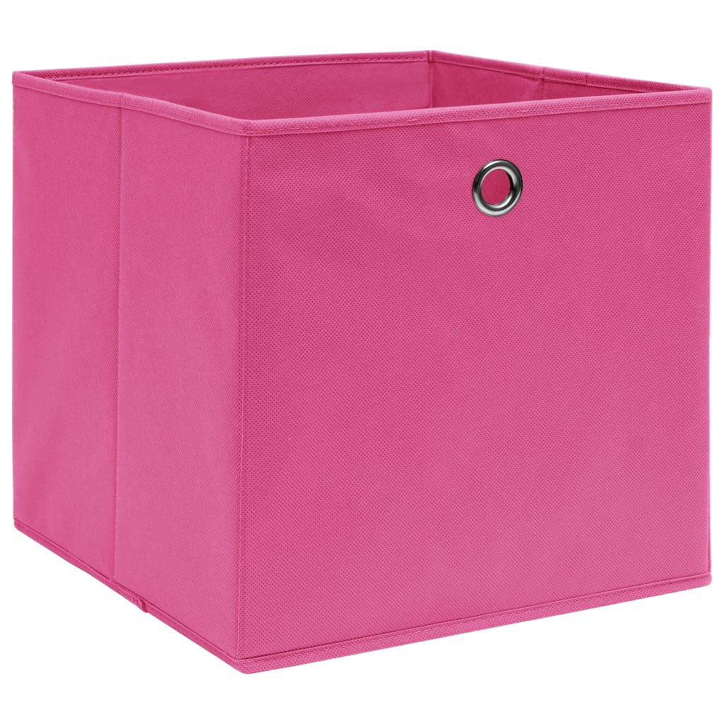 opbevaringskasser 10 stk. 32x32x32 stof pink