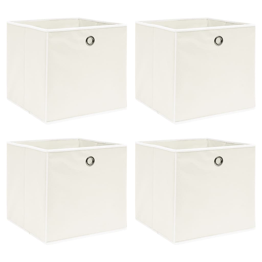 opbevaringskasser 4 stk. 32x32x32 stof hvid