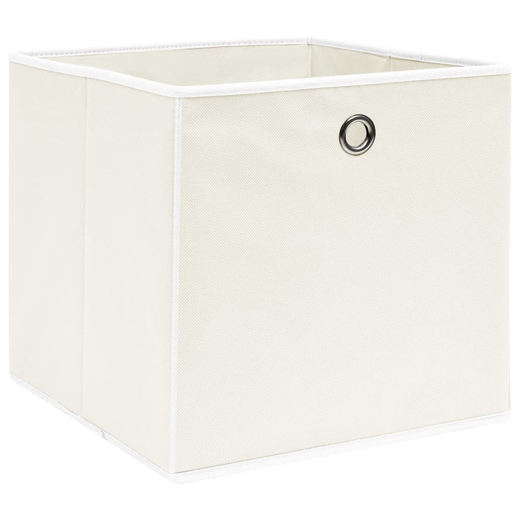 opbevaringskasser 10 stk. 32x32x32 stof hvid