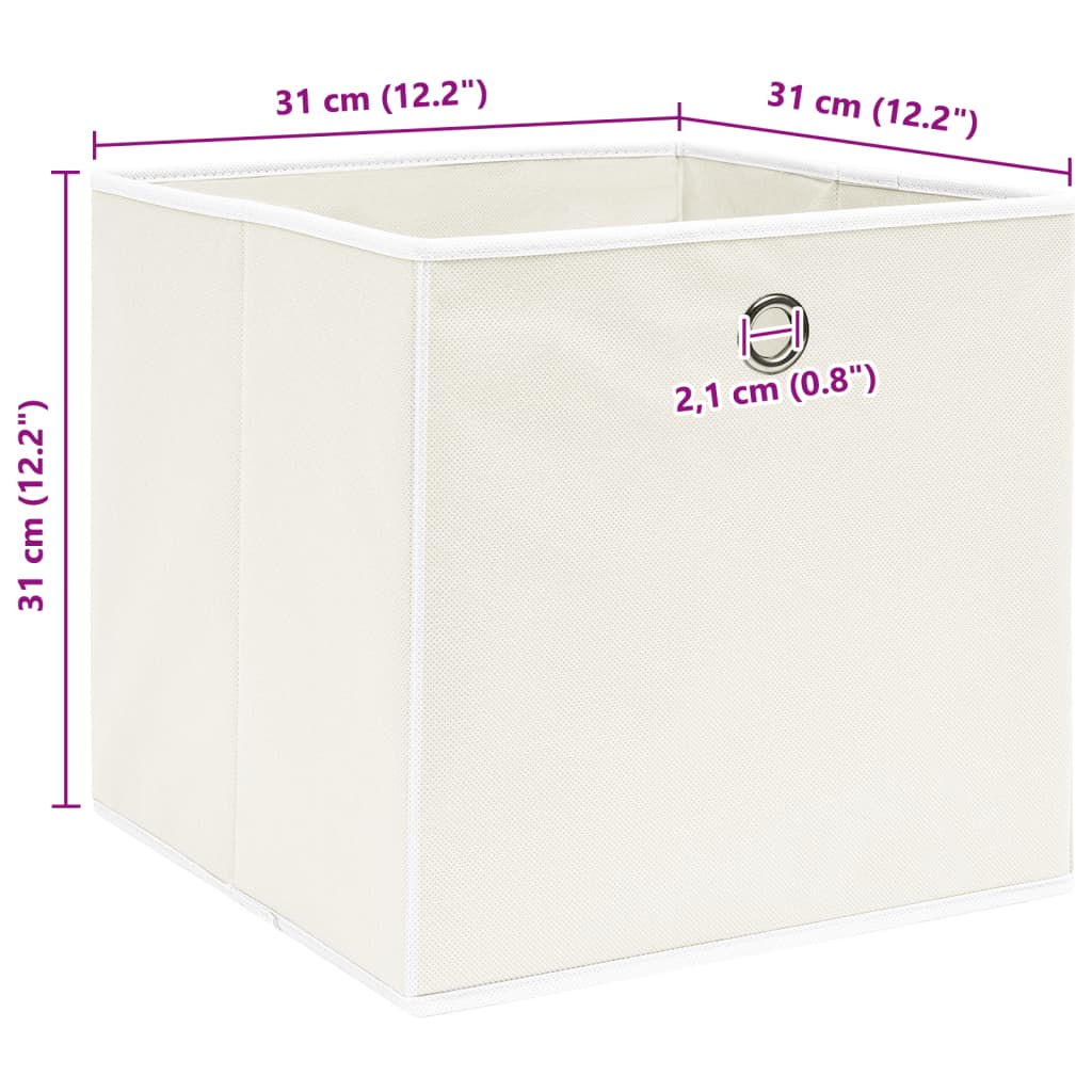 opbevaringskasser 10 stk. 32x32x32 stof hvid