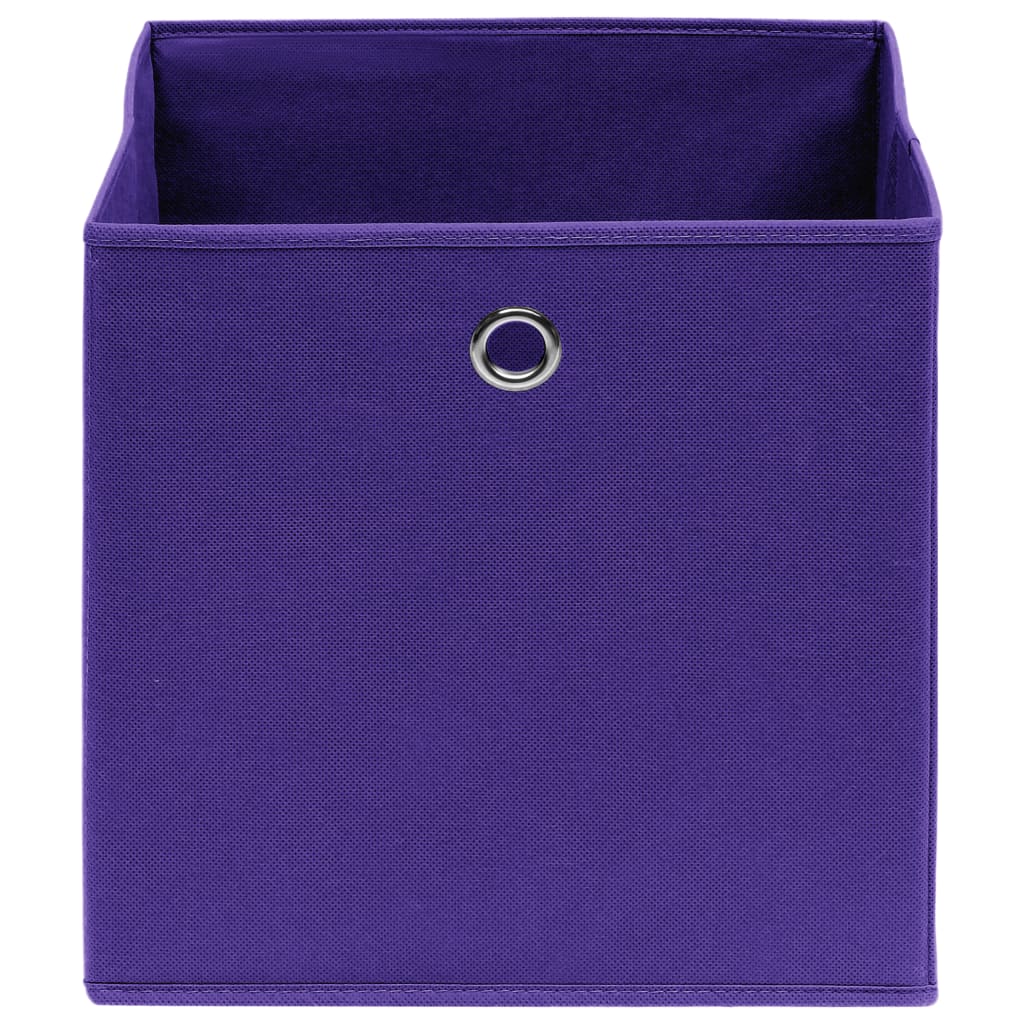 opbevaringskasser 4 stk. 32x32x32 stof lilla