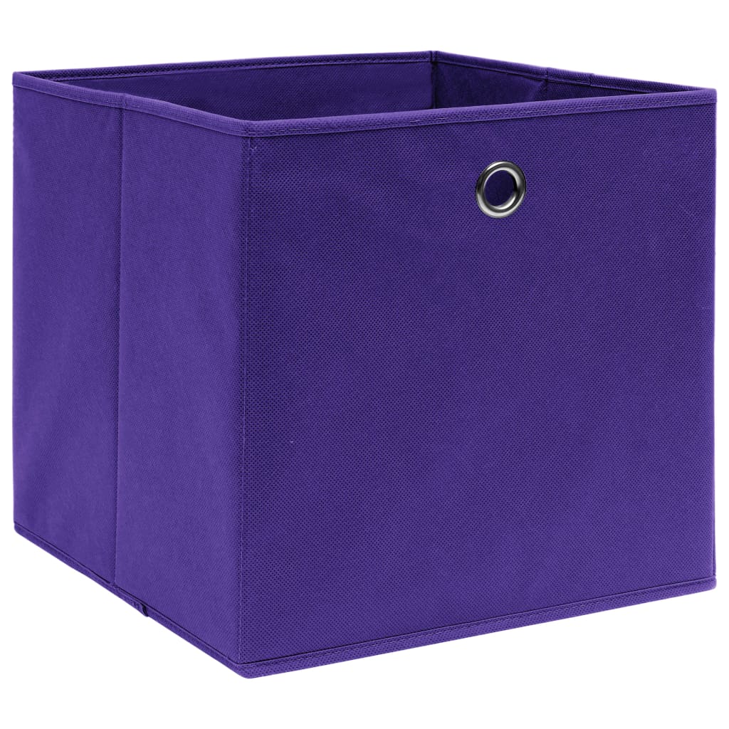 opbevaringskasser 10 stk. 32x32x32 stof lilla