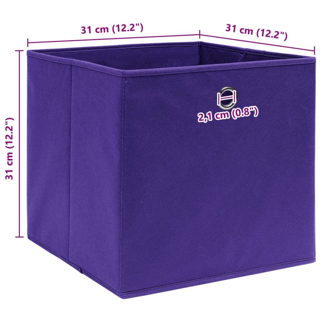 opbevaringskasser 10 stk. 32x32x32 stof lilla