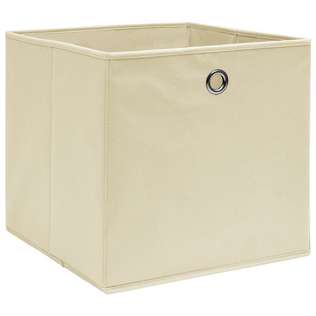 opbevaringskasser 4 stk. 32x32x32 stof cremefarvet