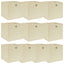 opbevaringskasser 10 stk. 32x32x32 stof cremefarvet