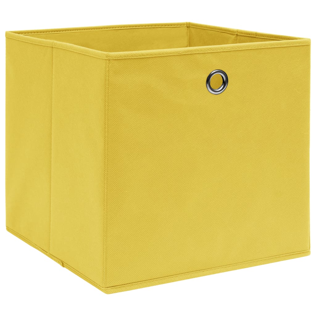 opbevaringskasser 4 stk. 32x32x32 stof gul