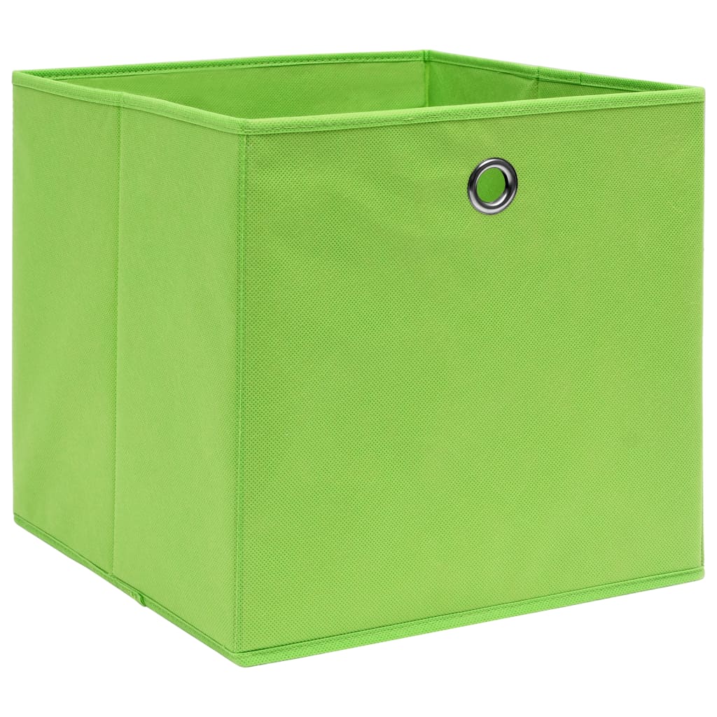 opbevaringskasser 4 stk. 32x32x32 stof grøn