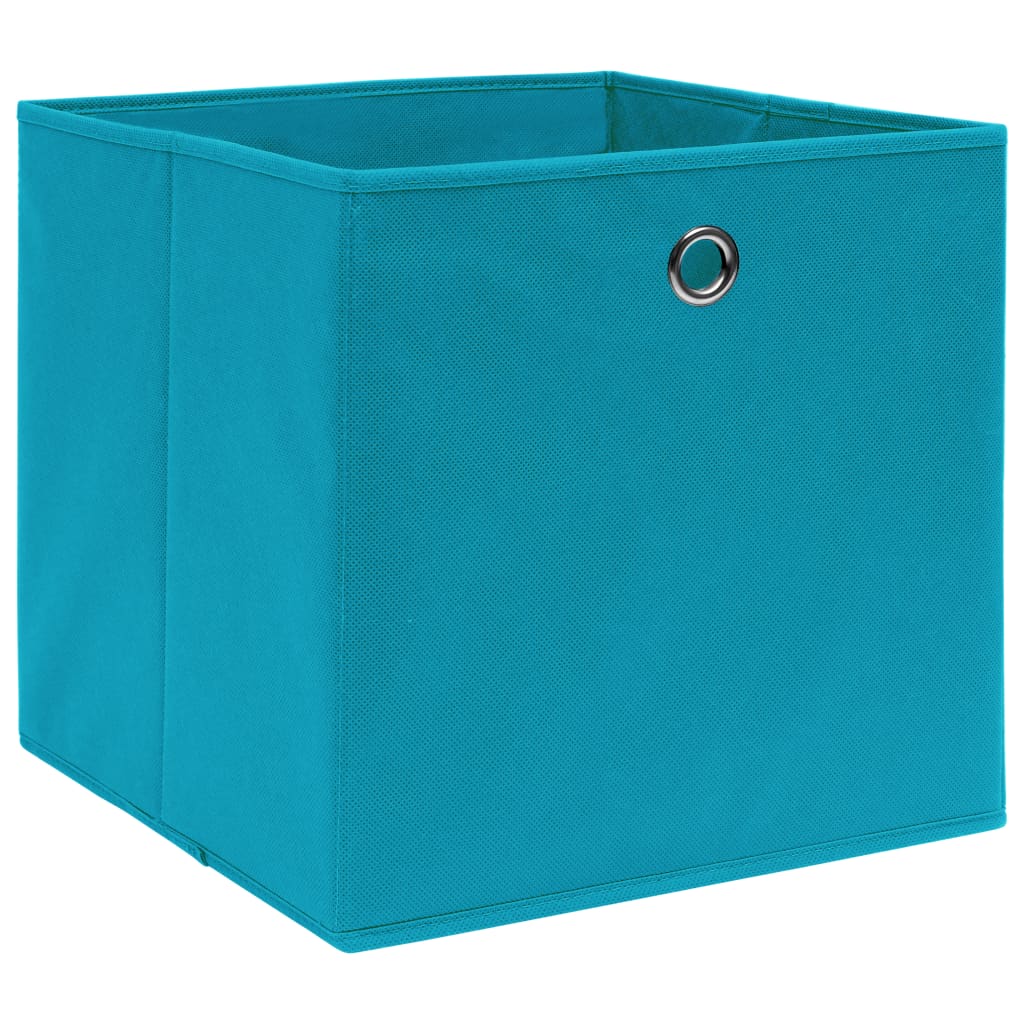 opbevaringskasser 4 stk. 32x32x32 stof babyblå