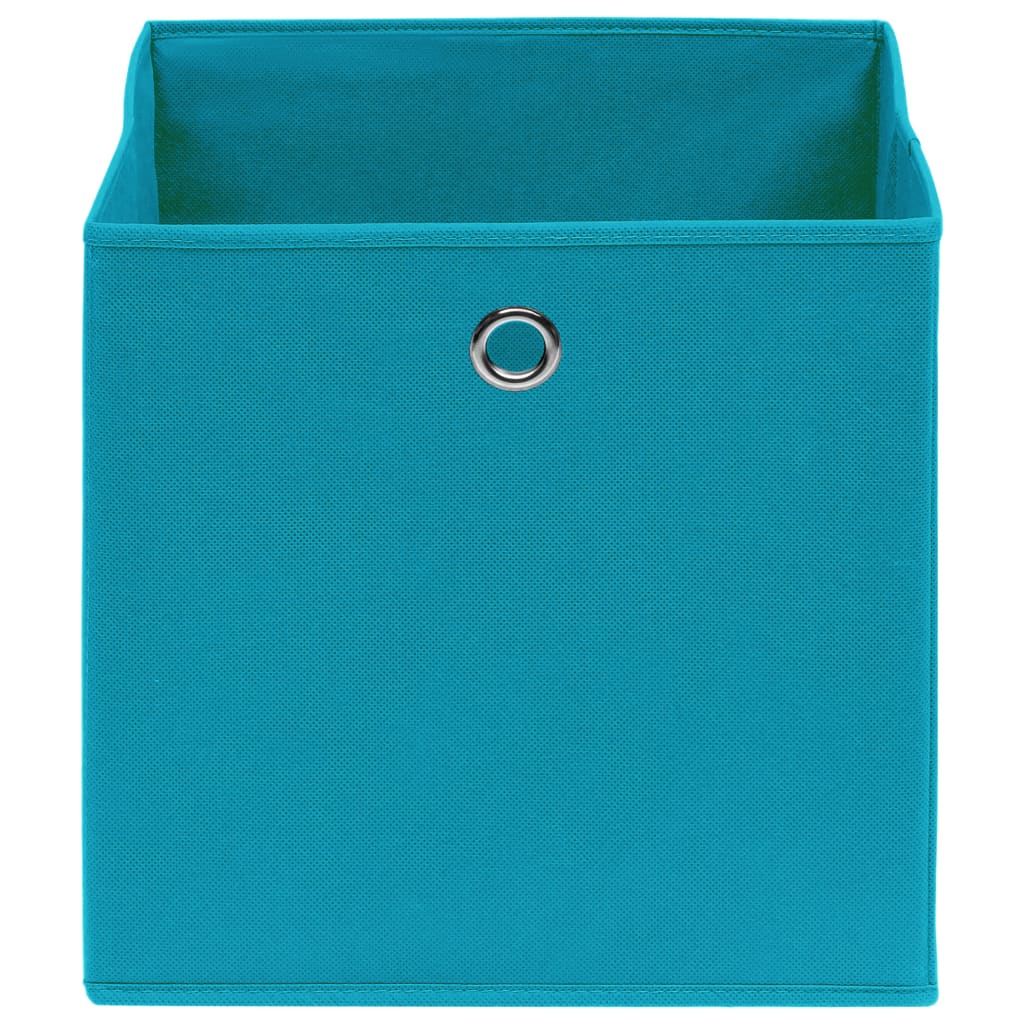 opbevaringskasser 4 stk. 32x32x32 stof babyblå