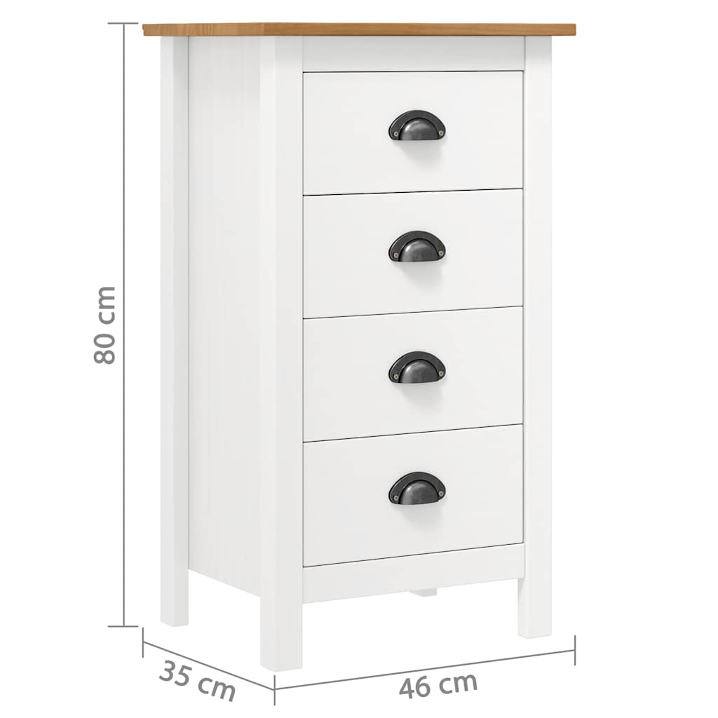 skænk Hill 46x35x80 cm massivt fyrretræ hvid