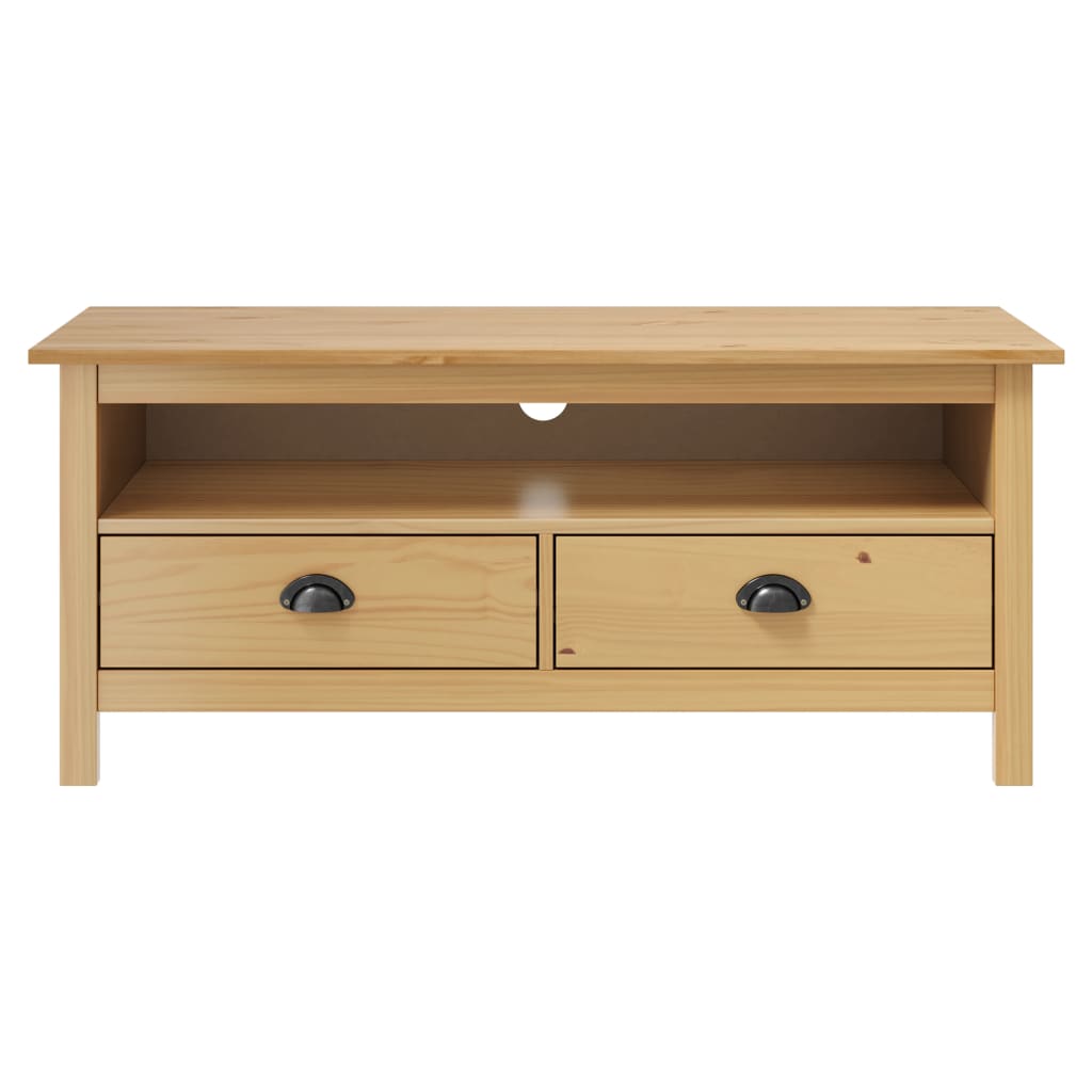 tv-bord Hill 110x40x47 cm massivt fyrretræ honningbrun